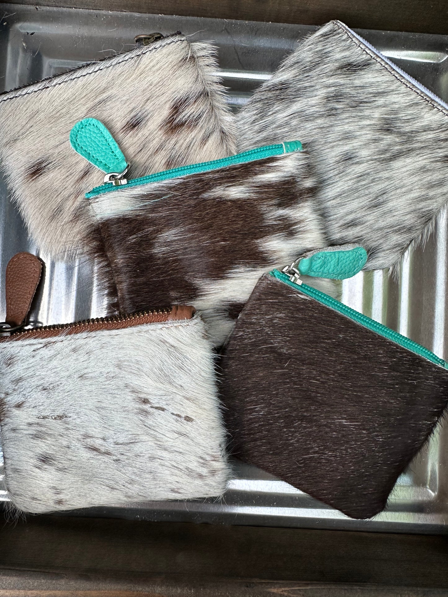 Cowhide Coin Pouches