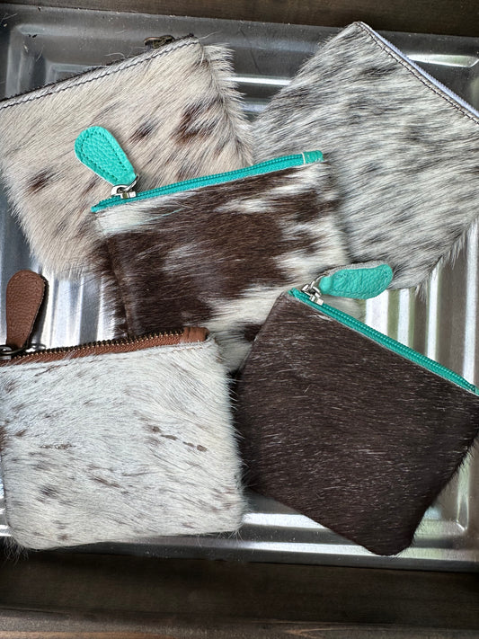 Cowhide Coin Pouches